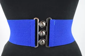 Vintage Silver Retro Clasp Elastic Wide Stretch Waist Belt