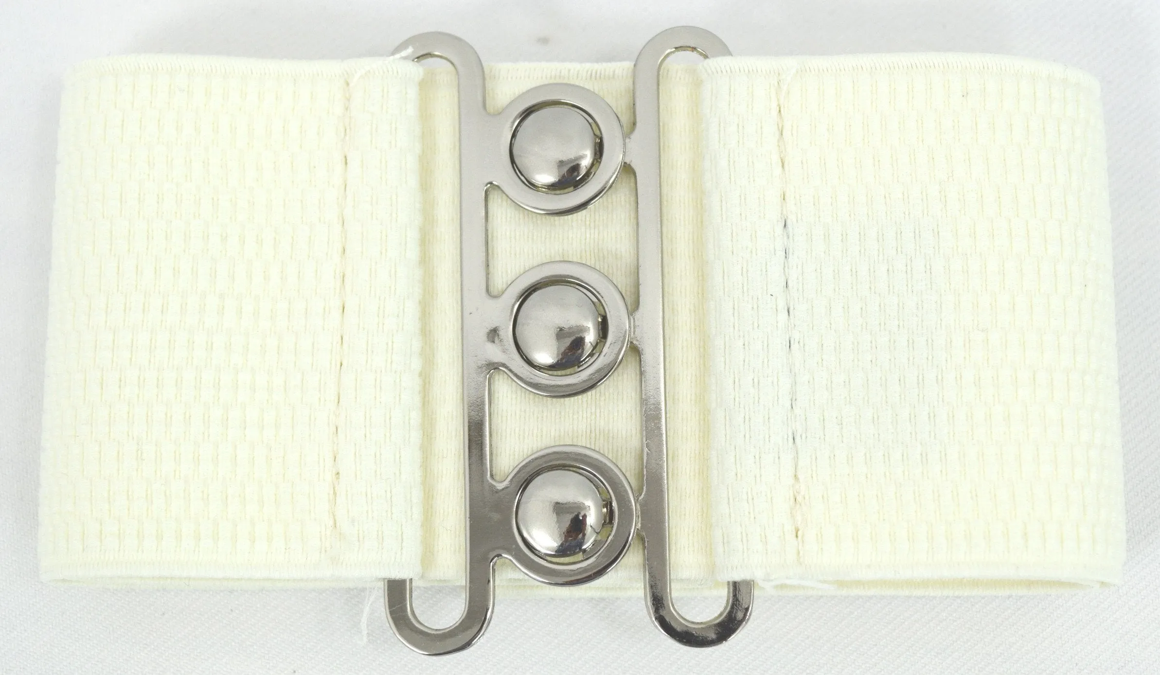 Vintage Silver Retro Clasp Elastic Wide Stretch Waist Belt