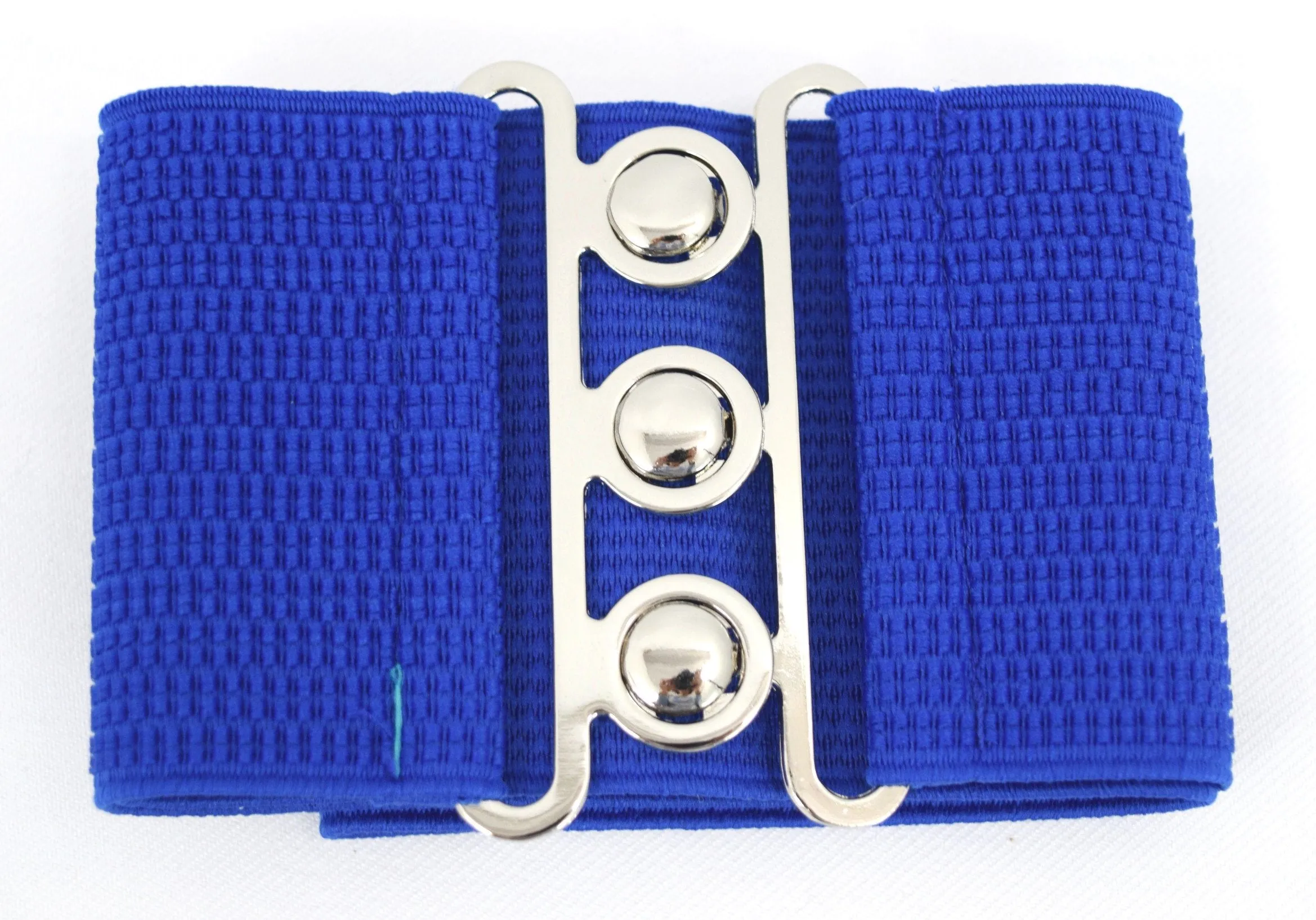 Vintage Silver Retro Clasp Elastic Wide Stretch Waist Belt
