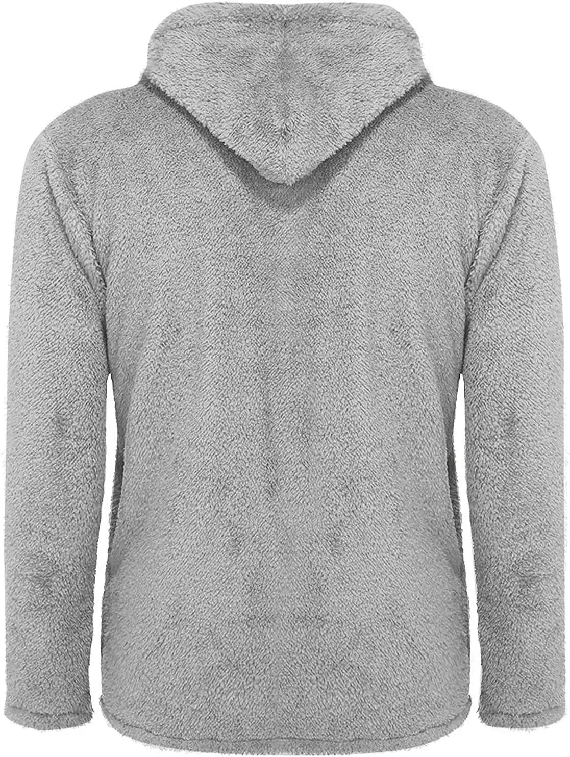 WENKOMG1 Men's Plush Hooded Jacket, Solid Color Warm Coat Fall/Winter Overcoat Loose Casual Corduroy Outerwear