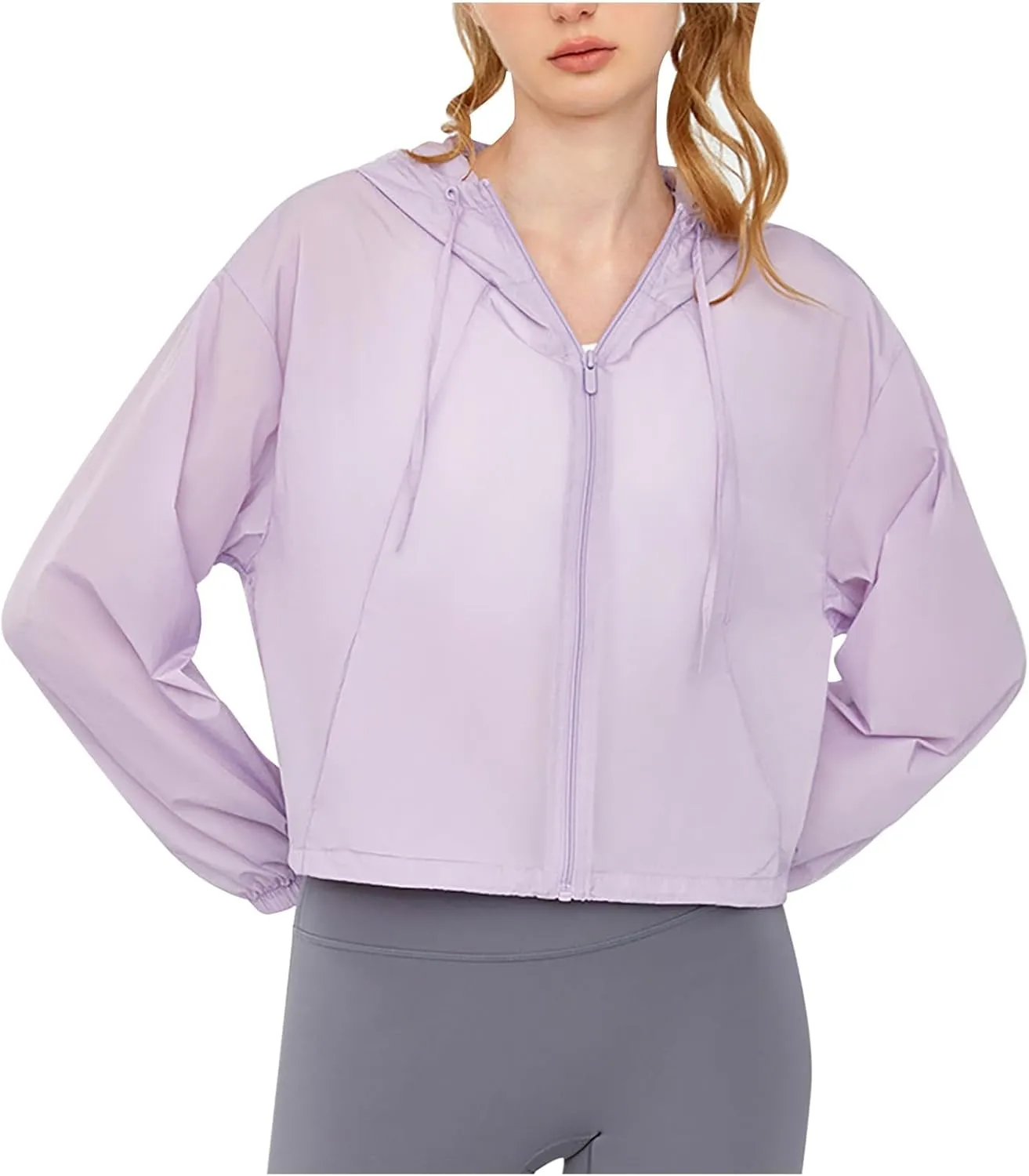 Women UPF 50  Sun Protection Hoodie Jacket Long Sleeve Breathable Cool Hooded Workout Shirts Outdoor Hiking Sun Shirt