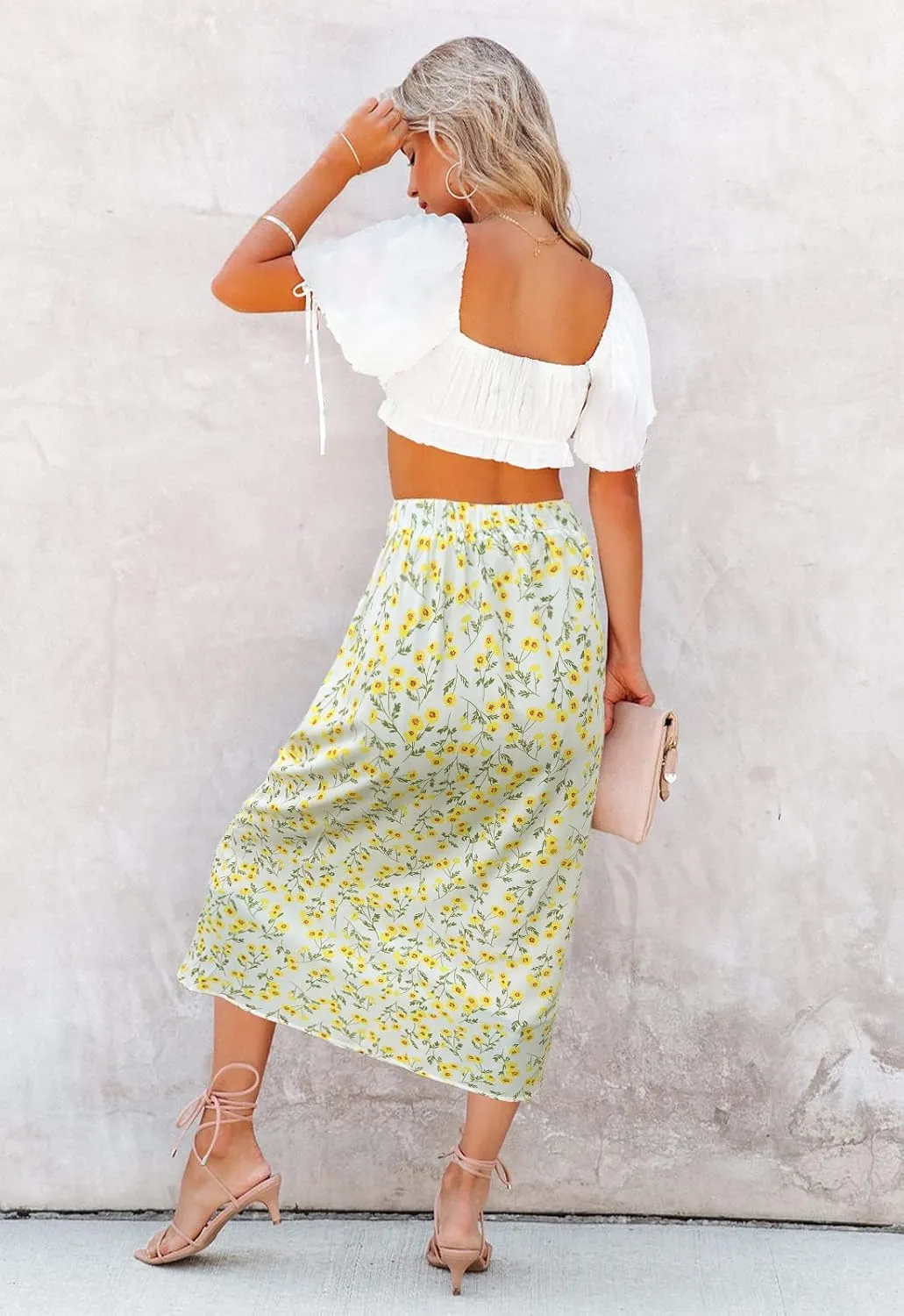 Womens High Waist Casual Washed Frayed Stretchy Jean Skirts for Women