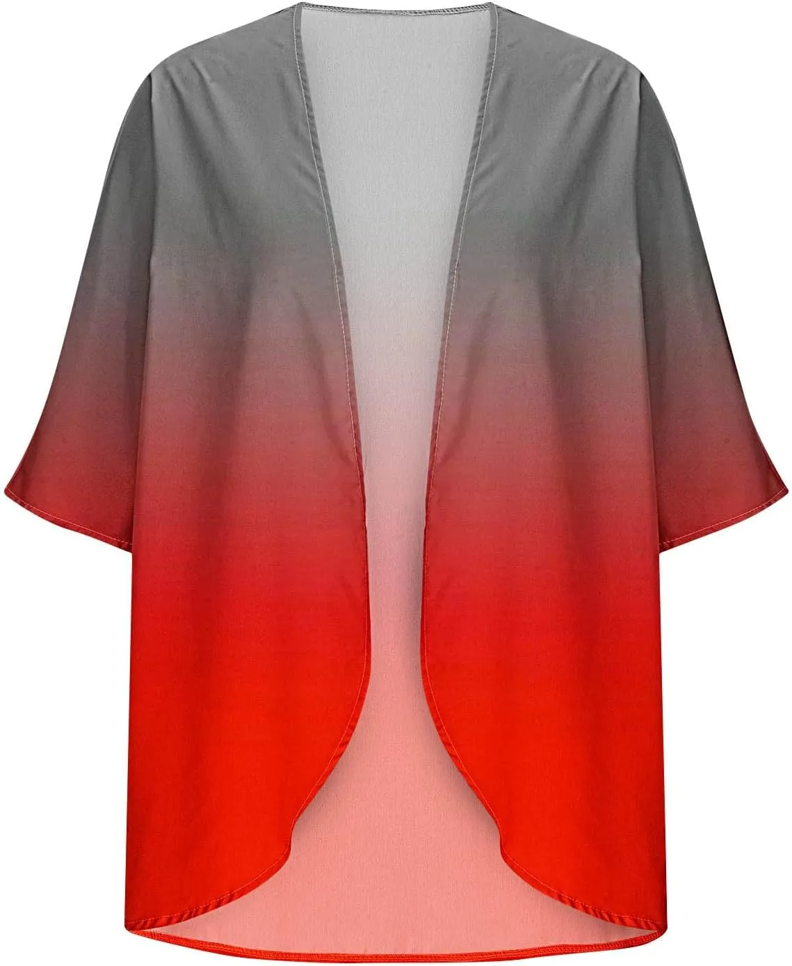Womens Kimono Cover Ups Tops Gradient Tie Dye Summer Lightweight Cardigans Beach Sheer Blouse Shirts Loose Outfits