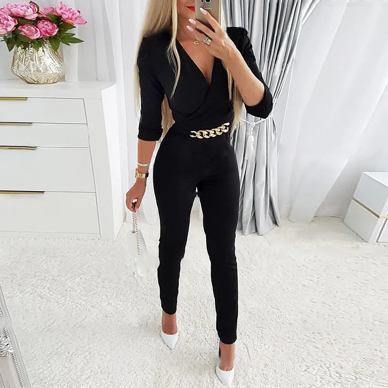 Women's Sexy One Shoulder Sequins Elegant Jumpsuit